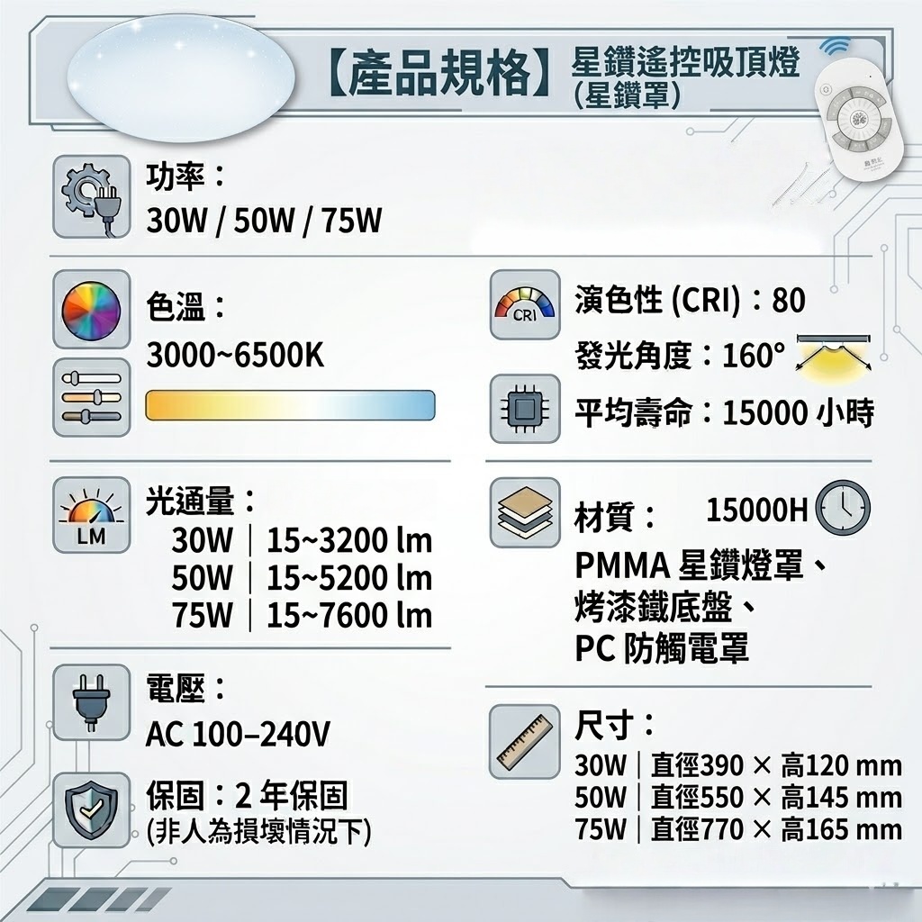 星鑽遙控吸頂燈
