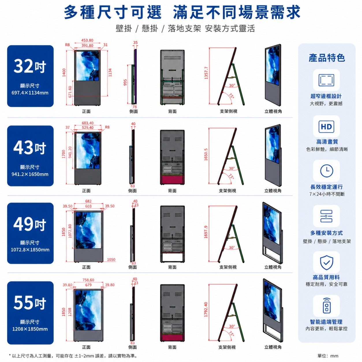 LED廣告機畫架式