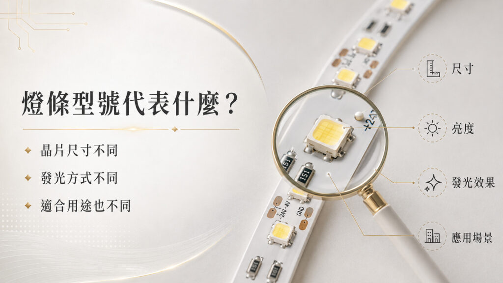 為什麼燈條會有不同型號 圖片示意 1